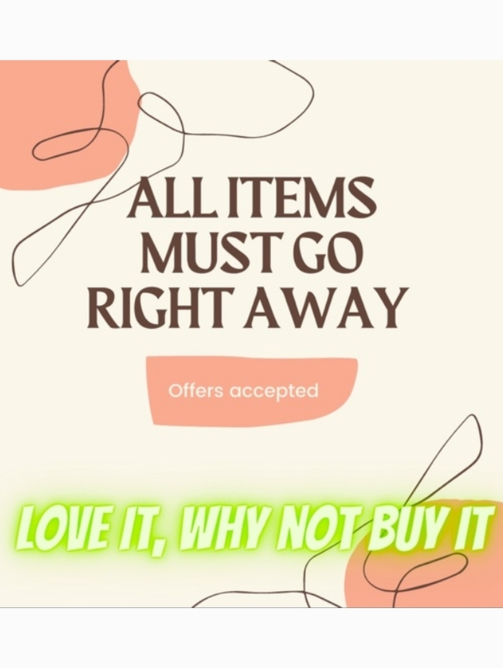 Sale Graphic Poster - Cream & Peach Promotional Image